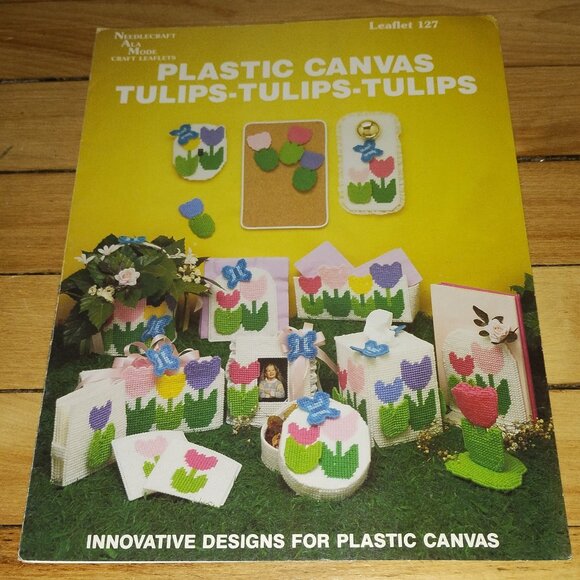 Plastic Canvas Tulips Tulips Tulips Leaflet #1187 (Needlecraft Ala Mode 1989) - Picture 1 of 2